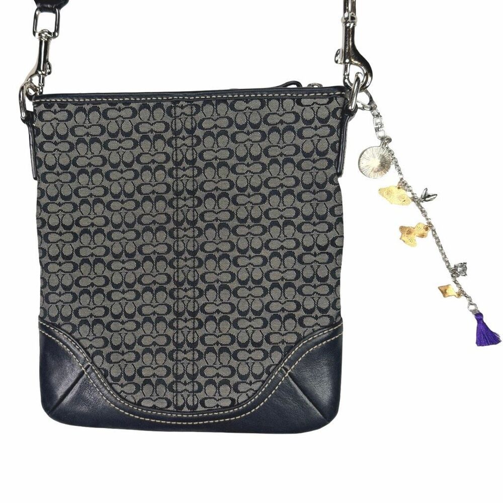 COACH Signature Small Black Crossbody Shoulder Bag - F01584 - Picture 7 of 7